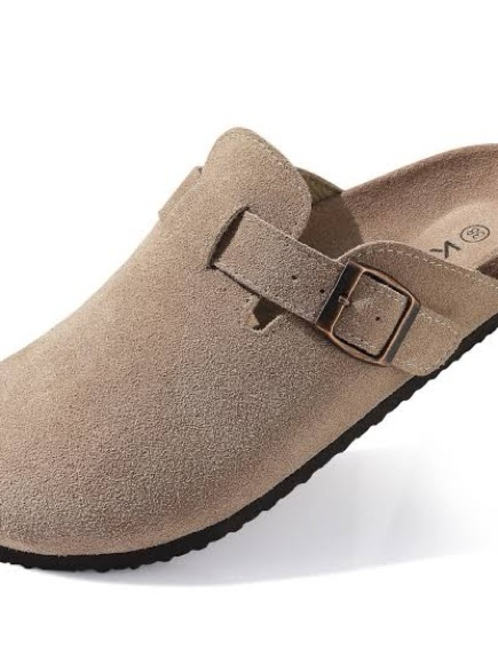 KIDMI Genuine Suede Clogs for Women Men Cork Footbed Mules Potato Shoes W7.5/M6